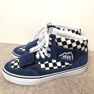 Vans Unisex checkerboard blue high top shoes 10